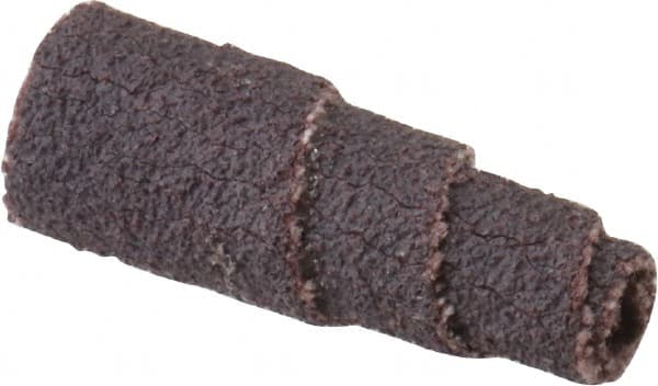 Merit Abrasives - 1" Long x 3/8" Diam, Aluminum Oxide, Full Taper Cartridge Roll - 80 Grit, 1/8" Pilot Hole Diam, Medium Grade - Makers Industrial Supply