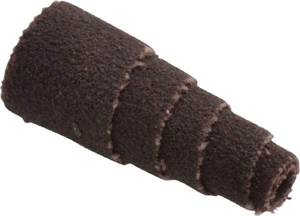 Merit Abrasives - 1" Long x 3/8" Diam, Aluminum Oxide, Full Taper Cartridge Roll - 120 Grit, 1/8" Pilot Hole Diam, Fine Grade - Makers Industrial Supply