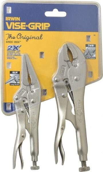 Irwin - 2 Piece Locking Plier Set - Comes in Display Card - Makers Industrial Supply