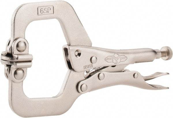 Irwin - 6" OAL C-Clamp Locking Pliers - 1-1/2" Jaw Depth, 2-1/8" Jaw Opening - Makers Industrial Supply