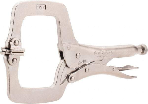 Irwin - 11" OAL C-Clamp Locking Pliers - 2-5/8" Jaw Depth, 3-3/8" Jaw Opening - Makers Industrial Supply