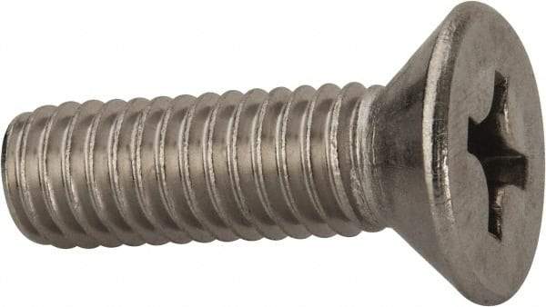 Value Collection - 3/8-16 UNC, 1-1/4" OAL Phillips Drive Machine Screw - Flat Head, Grade 316 Stainless Steel, Uncoated, Without Washer - Makers Industrial Supply