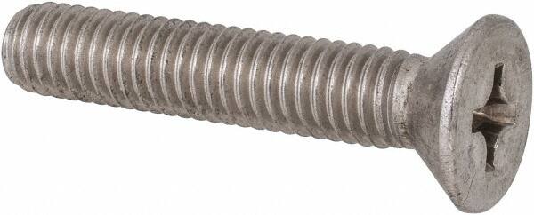 Value Collection - 3/8-16 UNC, 2" OAL Phillips Drive Machine Screw - Flat Head, Grade 316 Stainless Steel, Uncoated, Without Washer - Makers Industrial Supply