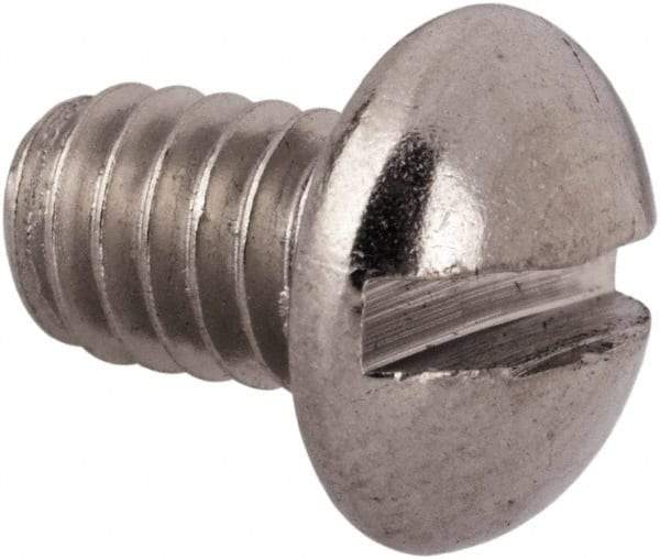 Value Collection - #8-32 UNC, 1/4" Length Under Head Slotted Drive Machine Screw - Round Head, Grade 316 Stainless Steel, Uncoated, Without Washer - Makers Industrial Supply