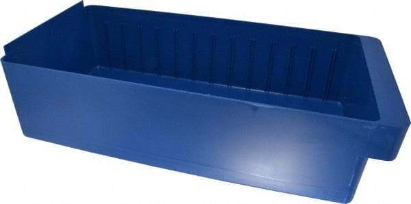 Quantum Storage - 28 Lb. Load Capacity, 17-5/8" Deep, Blue High-Impact Polystyrene Drawer Bin - 4-5/8" High x 8-3/8" Wide x 17-5/8" Long - Makers Industrial Supply