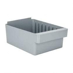 Quantum Storage - 28 Lb. Load Capacity, 11-5/8" Deep, Gray High-Impact Polystyrene Drawer Bin - 4-5/8" High x 8-3/8" Wide x 11-5/8" Long - Makers Industrial Supply