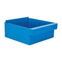 Quantum Storage - 28 Lb. Load Capacity, 11-5/8" Deep, Blue High-Impact Polystyrene Drawer Bin - 4-5/8" High x 11-1/8" Wide x 11-5/8" Long - Makers Industrial Supply