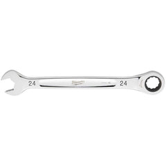 Combination Wrench: 24 mm Head Size Steel, Chrome-Plated