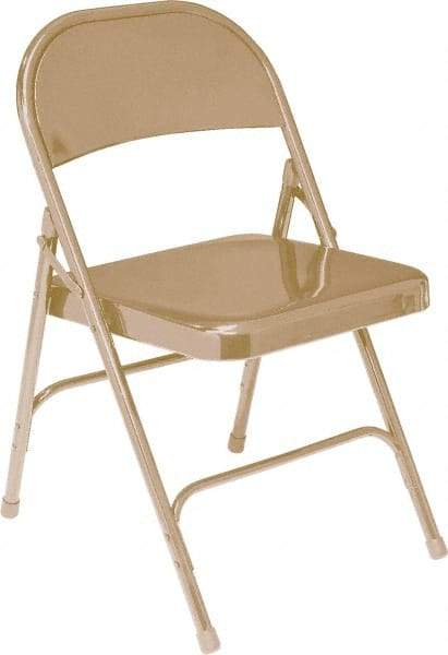 NPS - 18-1/4" Wide x 18-1/2" Deep x 29-1/4" High, Steel Standard Folding Chair - Beige - Makers Industrial Supply