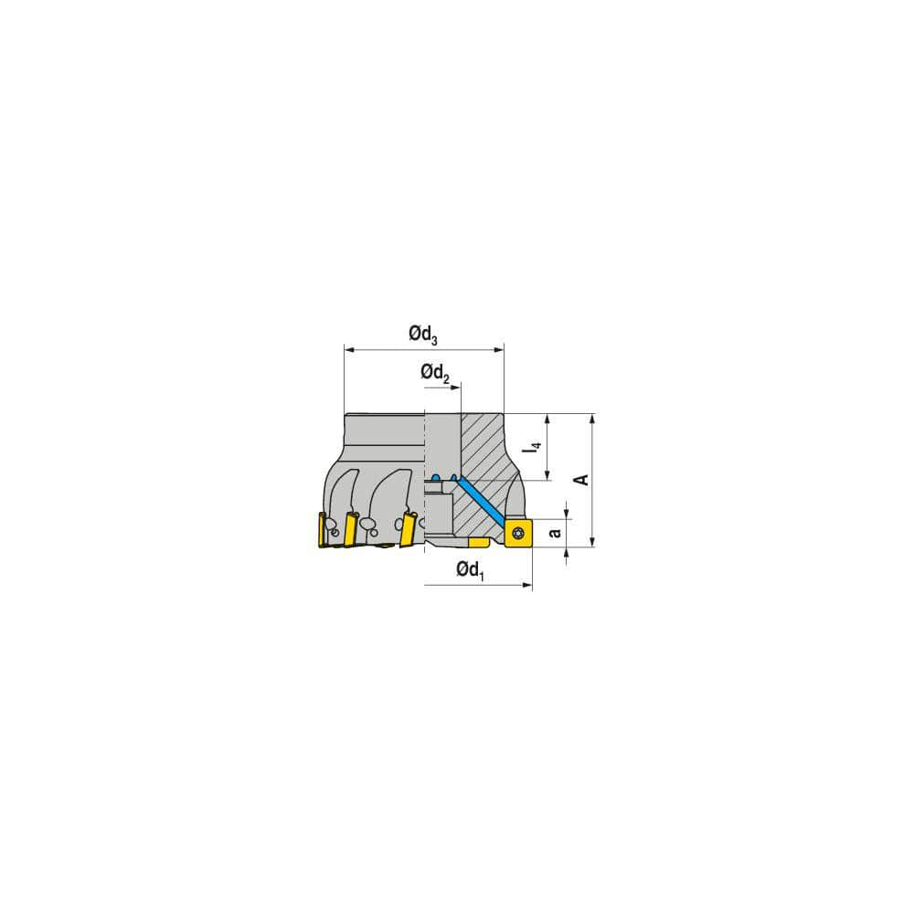 Indexable Square-Shoulder Face Mill:  A490.63.R.06-12,  22.0000″ Arbor Hole Dia, Uses  6,  SD.. 1205.. Inserts,  Through Coolant,  Series  A490-12