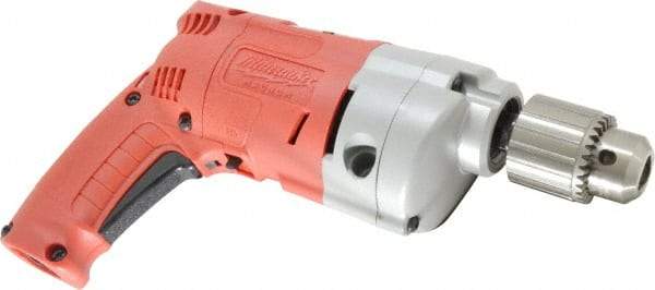 Milwaukee Tool - 1/2" Keyed Chuck, 950 RPM, Pistol Grip Handle Electric Drill - 5.5 Amps, 120 Volts, Reversible, Includes 1/2" Magnum Drill, Chuck Key with Holder, Side Handle - Makers Industrial Supply