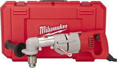 Milwaukee Tool - 1/2" Keyed Chuck, 500 RPM, D-Handle Electric Drill - 7 Amps, 120 Volts, Reversible, Includes 3/16" Socket Wrench, 9/16" Open End Wrench, RAD Assembly, Side Handle - Makers Industrial Supply