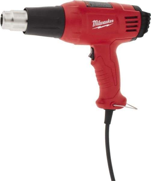 Milwaukee Tool - 140 to 1,040°F Heat Setting, 14.8 CFM Air Flow, Heat Gun - 120 Volts, 11.6 Amps, 1,400 Watts, 10.13' Cord Length - Makers Industrial Supply