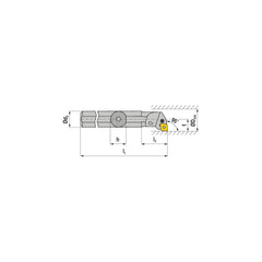 Indexable Boring Bar:  S32U PCLNL 12,  40.00 mm Min Bore,  32.00 mm Shank Dia,  95.00&deg N/A Steel 350.0000″ OAL,  Lever Clamp,