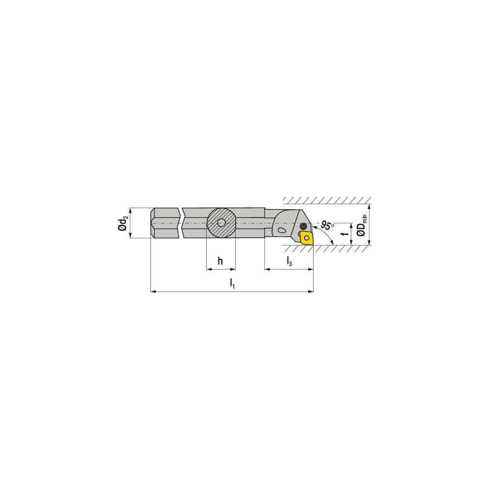 Indexable Boring Bar:  S25T PCLNL 12,  32.00 mm Min Bore,  25.00 mm Shank Dia,  95.00&deg N/A Steel 300.0000″ OAL,  Lever Clamp,