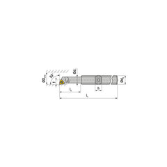 Indexable Boring Bar:  E-A0608H SWUCR 02,  7.80 mm Min Bore,  8.00 mm Shank Dia,  93.00&deg N/A Solid Carbide 100.0000″ OAL,  Screw Clamping,