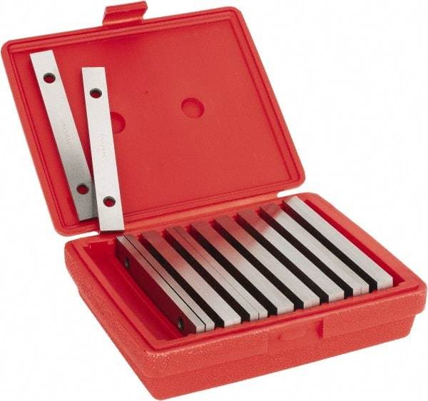 Value Collection - 18 Piece, 6 Inch Long Tool Steel Parallel Set - 3/4 to 1-3/4 Inch High, 1/4 to 1/4 Inch Thick, 52-58 RC Hardness, Sold as 9 Pair - Makers Industrial Supply