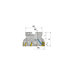 Indexable Square-Shoulder Face Mill:  A211300R0711A100200EF,  3'' Cut Dia,  1.0000″ Arbor Hole Dia,  0.3940″ Max Cutting Depth Uses  7,  XD.T 11T3 Inserts,  Through Coolant,  Series  A211-11