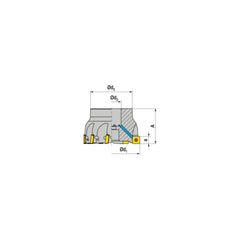 Indexable Square-Shoulder Face Mill:  A490.42.R.06-09,  16.0000″ Arbor Hole Dia, Uses  6,  SD.. 09T3.. Inserts,  Through Coolant,  Series  A490-09