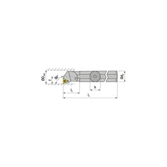 Indexable Boring Bar:  S12S STFCR 2,  90.00&deg N/A Steel 10.0000″ OAL,  Screw Clamping,