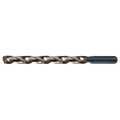 #27 RHS / RHC HSS-CO 8% (M42) 135 Degree Split Point Cobalt Heavy Duty Taper Length Drill - Straw / Gold Oxide - Exact Industrial Supply