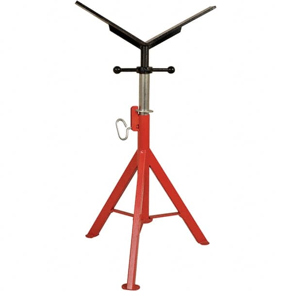 Rothenberger - 1/2" to 16" Pipe Capacity, Portable Folding Vee-Head Stand - 27" to 50" High, 2,500 Lb Capacity - Makers Industrial Supply