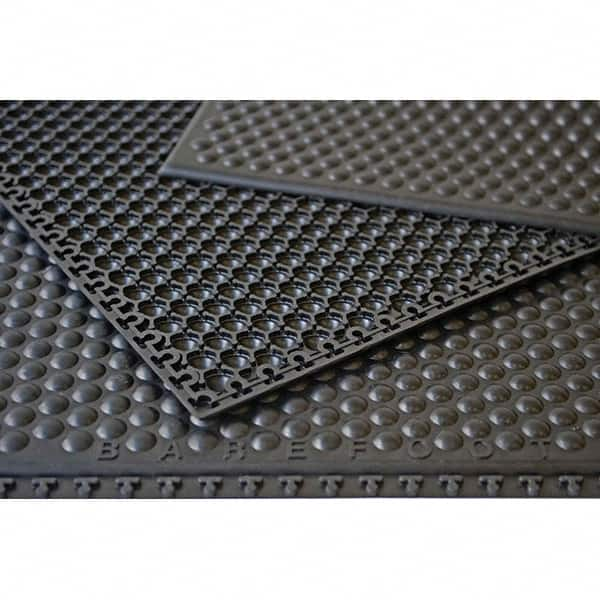 Barefoot - 2' Long x 3' Wide, Dry Environment, Anti-Fatigue Matting - Black, EPDM Rubber with EPDM Rubber Base - Makers Industrial Supply