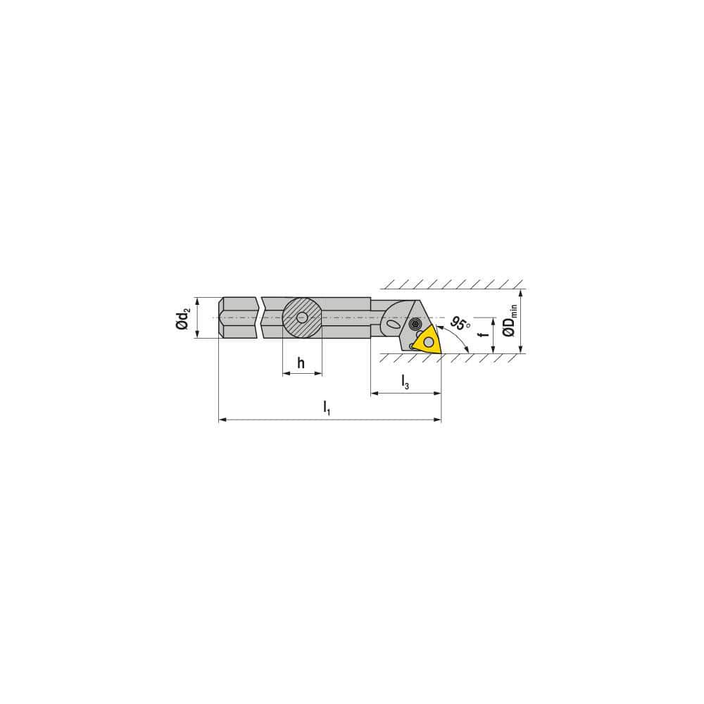 Indexable Boring Bar:  A40T PWLNL 08,  50.00 mm Min Bore,  40.00 mm Shank Dia,  95.00&deg N/A Steel 300.0000″ OAL,  Lever Clamp,