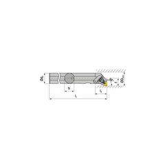 Indexable Boring Bar:  A40T DCLNL 12,  50.00 mm Min Bore,  40.00 mm Shank Dia,  95.00&deg N/A Steel 300.0000″ OAL,  Clamp,