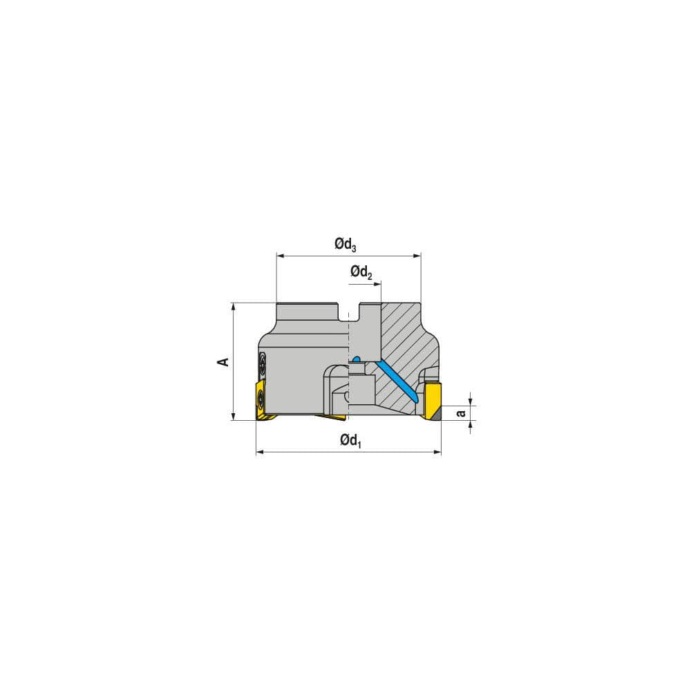 Indexable Square-Shoulder Face Mill:  AHPC.200.R.12-12,  60.0000″ Arbor Hole Dia, Uses  12,  ZNHW 1205.. Inserts,  Through Coolant,  Series  AHPC-12