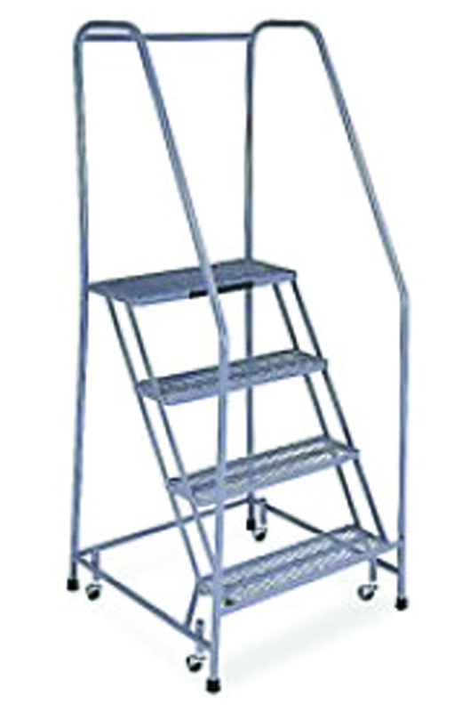 Model 1000; 4 Steps; 30 x 31'' Base Size - Steel Mobile Platform Ladder - Makers Industrial Supply