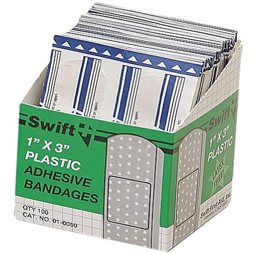 1X3 PLASTIC STRIP BANDAID 100/BOX - Makers Industrial Supply