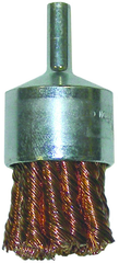 1-1/8" Knot Wire End Brush - .020; Bronze - Non-Sparking Wire Wheel - Makers Industrial Supply