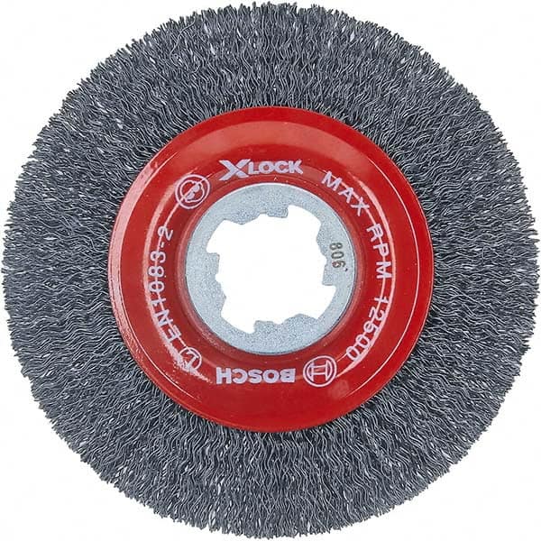 Bosch - 4-1/2" OD, 5/8" Arbor Hole, Crimped Carbon Wheel Brush - Makers Industrial Supply