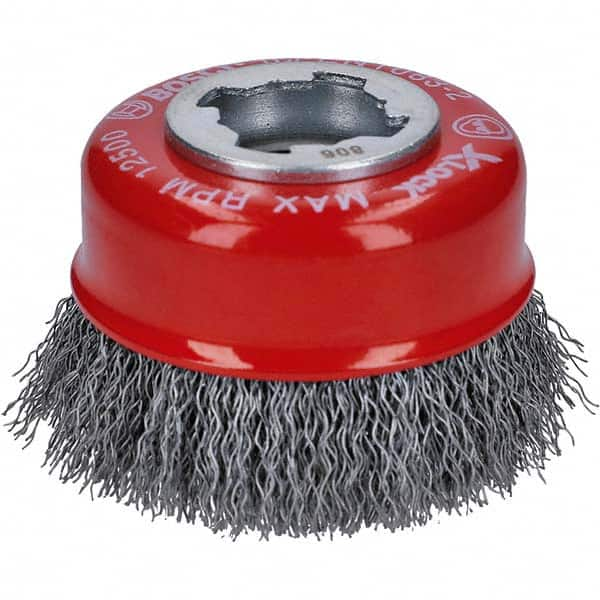 Bosch - 3" Diam 0.012" X-LOCK Carbon Steel Fill Cup Brush - Makers Industrial Supply