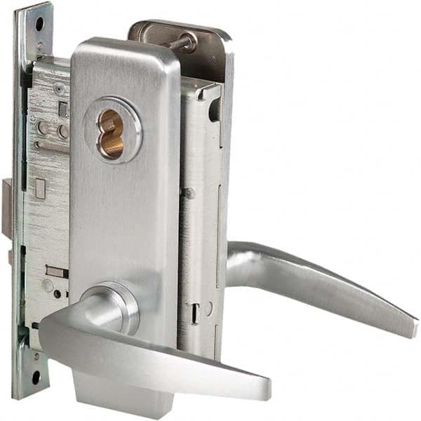 Classroom Intruder Lever Lockset for 1-3/4″ Thick Doors 6 or 7 Pin Best & Compatible, 2-3/4″ Backset, Satin Chrome\xB6Antimicrobial Coated Finish