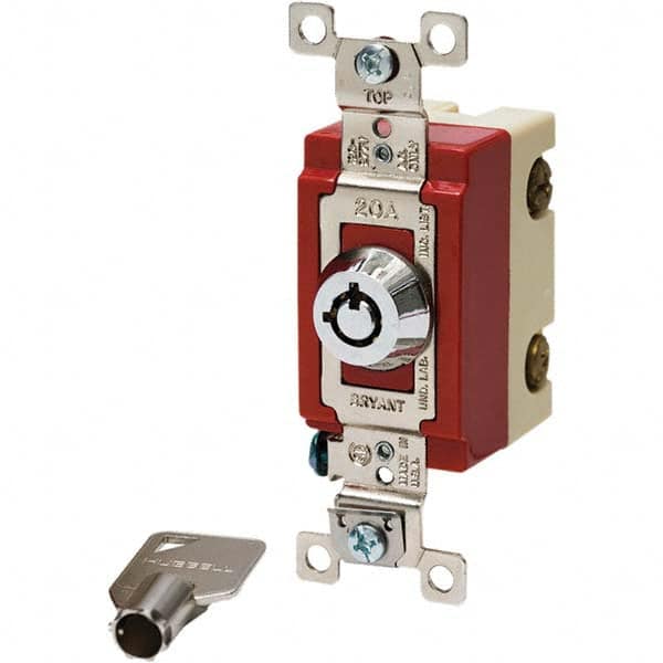 Bryant Electric - Key Switches Switch Type: 4 Tumbler Switch Sequence: On-Off - Makers Industrial Supply