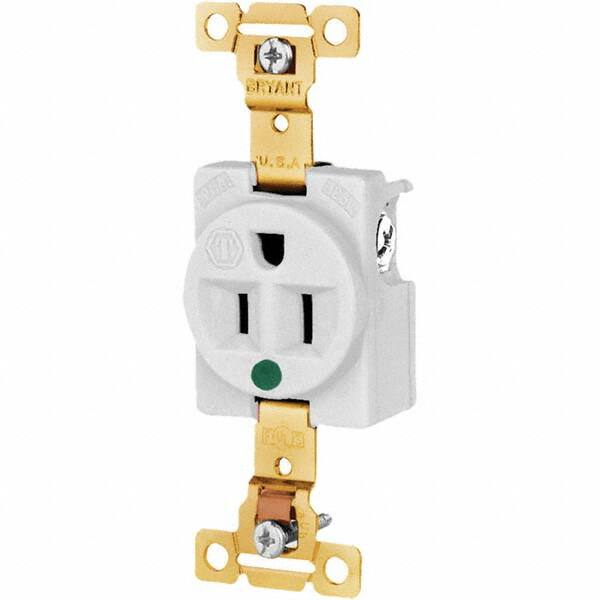 Bryant Electric - Straight Blade Receptacles Receptacle Type: Single Receptacle Grade: Hospital - Makers Industrial Supply