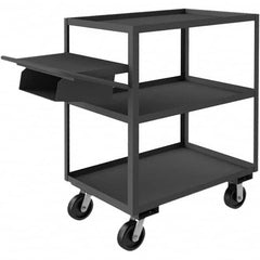 Order Picking Utility Cart: Gray Gray, Phenolic Casters, 3 Shelves