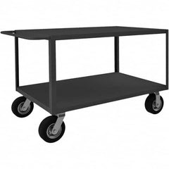 Instrument Utility Cart: Gray Gray, Pneumatic Casters, 2 Shelves