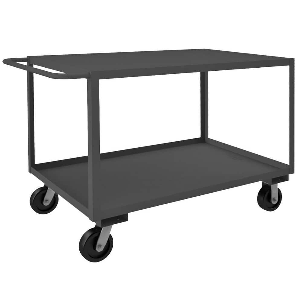 Heavy-Duty Service Utility Cart: Steel, Gray Swivel, Phenolic Wheels