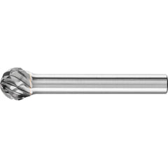 PFERD - SD-3, 3/8" Cut Diam, 1/4" Shank Diam, Carbide No End Cut Ball Burr - Exact Industrial Supply