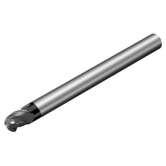 Sandvik Coromant - 1/4" Diam, 3/8" LOC, 3 Flute Solid Carbide Ball End Mill - Exact Industrial Supply