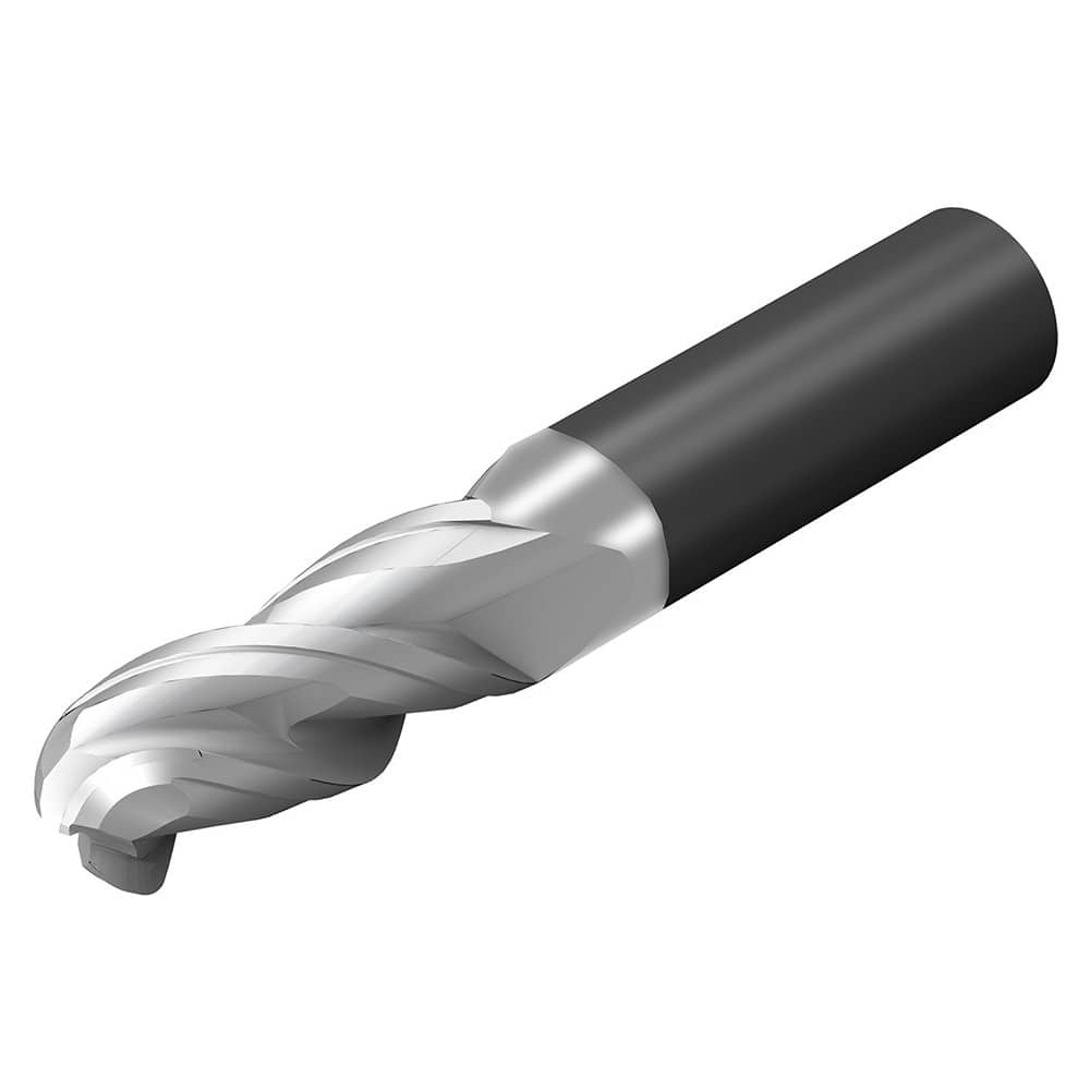 Sandvik Coromant - 1/4" Diam, 1" LOC, 3 Flute Solid Carbide Ball End Mill - Exact Industrial Supply