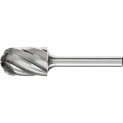 PFERD - SC-6, 5/8" Cut Diam, 1/4" Shank Diam, Carbide End Cut Aluma Cut Cylinder with Radius End Burr - Exact Industrial Supply