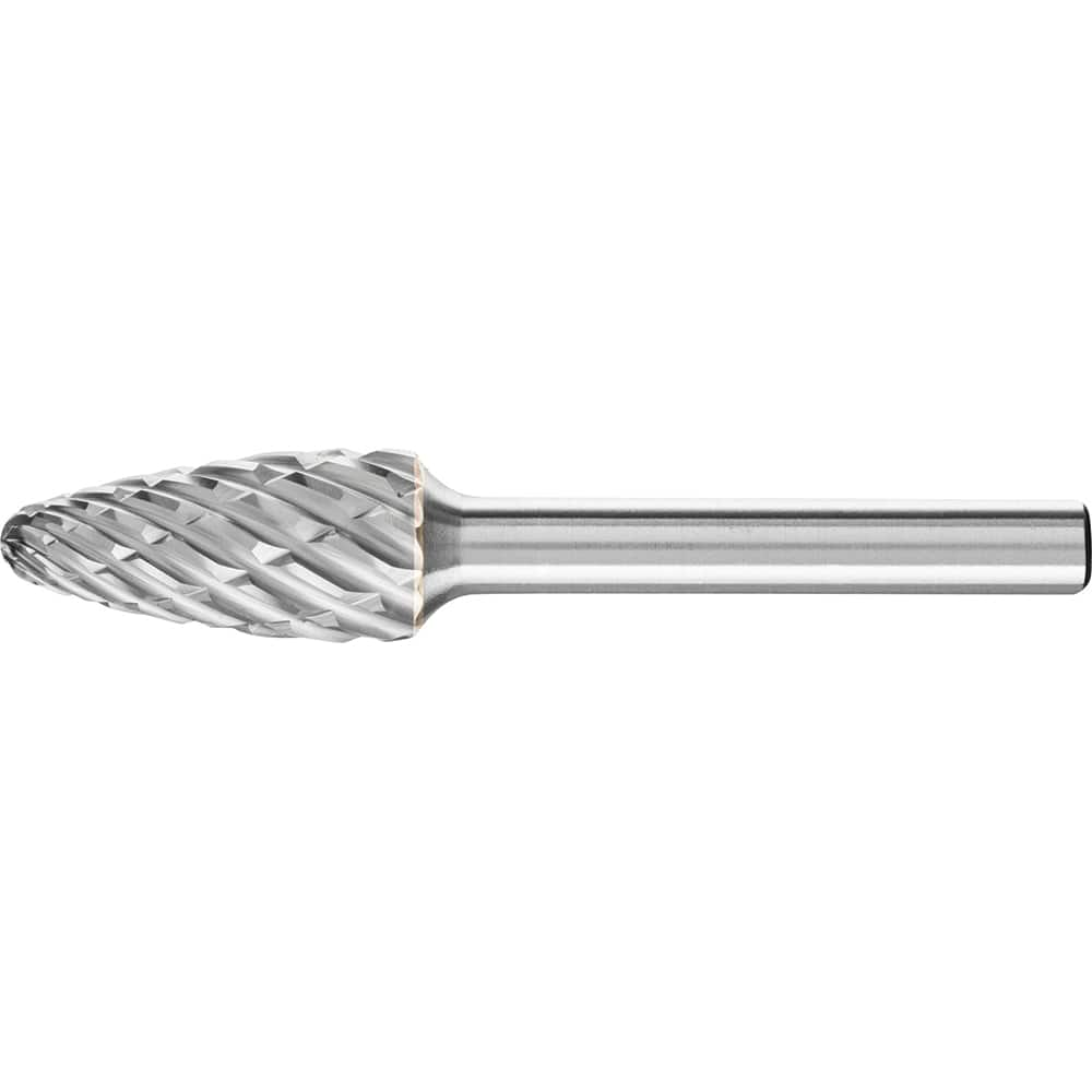 PFERD - SF-5, 1/2" Cut Diam, 1/4" Shank Diam, Carbide End Cut Tree with Radius End Burr - Exact Industrial Supply