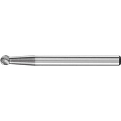 PFERD - SD-42, 1/8" Cut Diam, 1/8" Shank Diam, Carbide Aluma Cut Ball Burr - Exact Industrial Supply