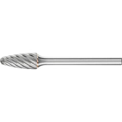 PFERD - SF-51, 1/4" Cut Diam, 1/8" Shank Diam, Carbide Inox Cut Tree with Radius End Burr - Exact Industrial Supply