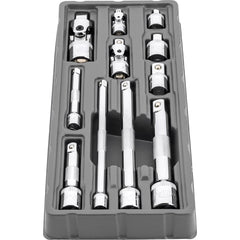 Ingersoll-Rand - Socket Adapter & Universal Sets; Type: Socket Accessory Set ; Universal Size (Inch): 1/4, 3/8, 1/2 ; Adapter Size (Inch): 1/4F x 3/8M, 3/8F x 1/4M, 3/8F x 1/2M, 1/2F x 3/8M, 1/2F x 3/4M ; Number of Pieces: 11.000 - Exact Industrial Supply