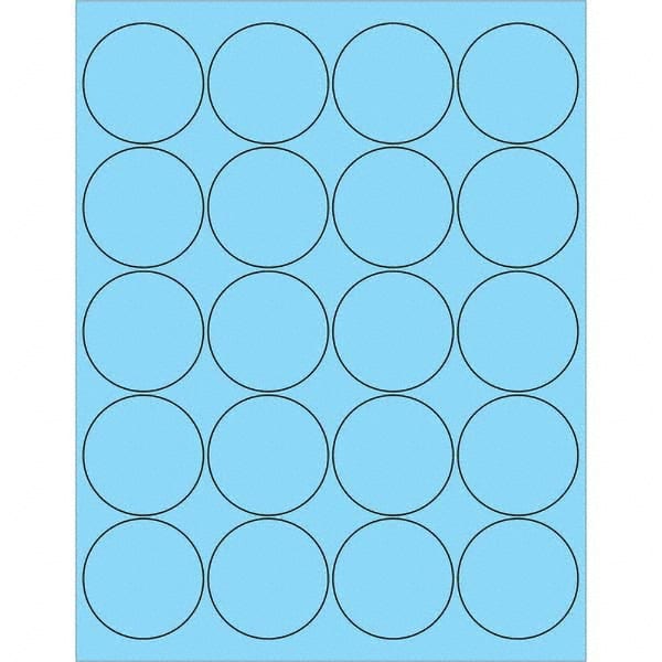 Tape Logic - Pack of (20), 100 Sheet 2" x 2" Pastel Blue Permanent Acrylic Laser Labels - Makers Industrial Supply